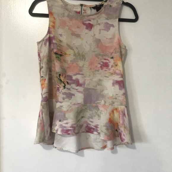 H&M Watercolor Peplum Top - Picture 1 of 2